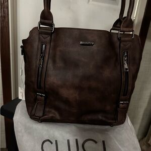 Brown Leather-Look Women’s Tote Bag